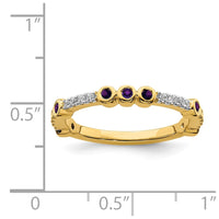 14k Stackable Expressions Amethyst and Diamond Ring | SK2065 ,