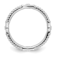 Sterling Silver Stackable Expressions Rhodium-plated Polished Ring | QSK2037 ,