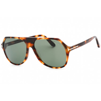 Tom Ford Men's Sunglasses - Blonde Havana Plastic Pilot Frame Green Lens | FT0934 53N ,