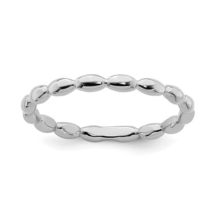 Sterling Silver Stackable Expressions Rhodium Rice Ring | QSK215 ,
