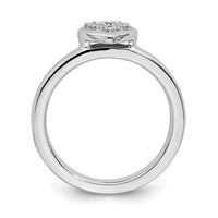 Sterling Silver Stackable Expressions Heart Diamond Ring | QSK338 ,