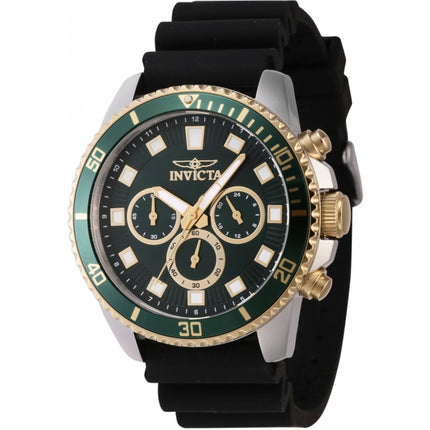 Invicta Men's Quartz Watch - Pro Diver Chronograph Green/Gold Tone Bezel Strap | 46127 ,