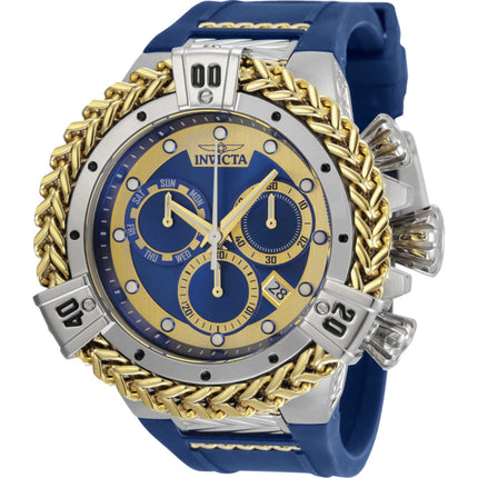 Invicta Men's Dive Watch - Bolt Chronograph Gold and Blue Dial Silicone Strap | 35581 ,