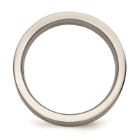 Titanium Flat 6mm Sterling Silver Inlay Brushed Band | TB369 ,