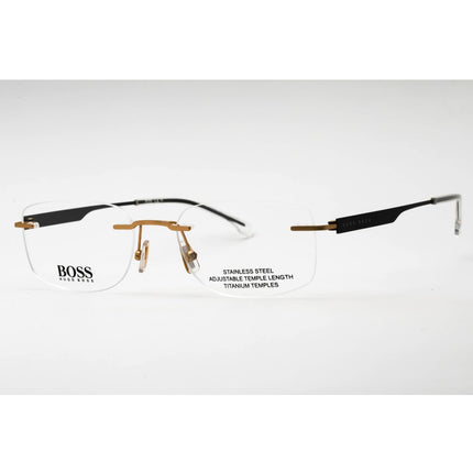 Hugo Boss Men's Eyeglasses - Matte Gold Rectangular Metal Frame | BOSS 1265/C 0AOZ 00 ,
