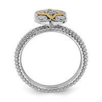Sterling Silver & 14k Stackable Expressions Diamond Ring | QSK926 ,