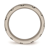Titanium Polished Criss Cross Grooved Ring | TB484 ,