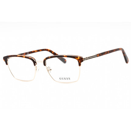 Guess Men's Eyeglasses - Dark Havana Metal Full Rim Rectangular Frame | GU50062 052 ,