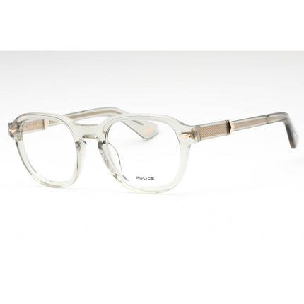 Police Men's Eyeglasses - Transparent Yellow Plastic Round Full Rim | VPLG81 0M78 ,