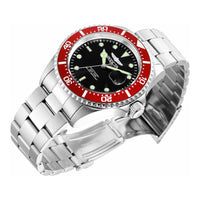 Invicta 22020 Men's Pro Diver Red Accented Bezel Black Dial Steel Bracelet Dive Watch ,