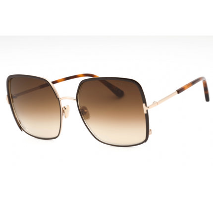 Tom Ford Women's Sunglasses - Shiny Dark Brown Metal Butterfly Frame | FT1006 48F ,