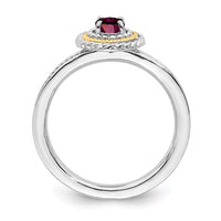 Sterling Silver & 14k Stackable Expressions Created Ruby Ring | QSK920 ,