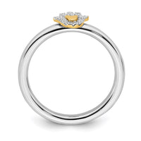 Sterling Silver Stackable Expression Gold-Plated Chamseh Dia. Ring | QSK2163 ,