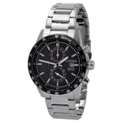 Citizen Men's Watch - Chronograph Black Dial Stainless Steel Bracelet | AN3600-59E ,