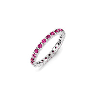 Sterling Silver Stackable Expressions Created Ruby Ring | QSK1193 ,