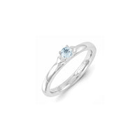 Sterling Silver Stackable Expressions Aquamarine Ring | QSK1301 ,