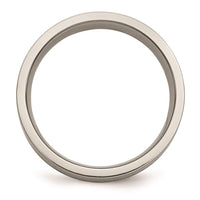 Titanium Flat 6mm Sterling Silver Inlay Brushed Band | TB367 ,