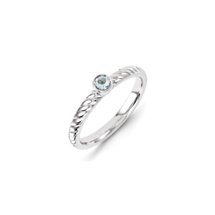 Sterling Silver Stackable Expressions Aquamarine Ring | QSK1265 ,