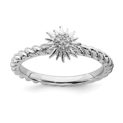 Sterling Silver Stackable Expressions Diamond Star Ring | QSK1857 ,