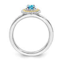 Sterling Silver & 14k Stackable Expressions Sterling Silver Blue Topaz Ring | QSK925 ,