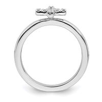 Sterling Silver Stackable Expressions Cross Diamond Ring | QSK334 ,