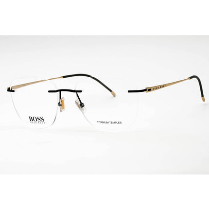 Hugo Boss Men's Eyeglasses - Matte Black Square Rimless Frame | BOSS 1266/C 0003 00 ,