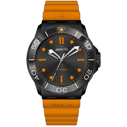 Invicta Men's Watch - Coalition Forces Quartz Black Dial Orange Rubber Strap | 46395 ,