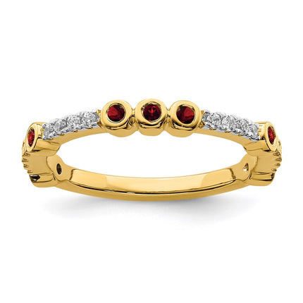14k Stackable Expressions Garnet and Diamond Ring | SK2064 ,