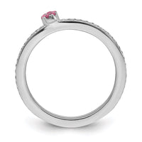 14k White Gold Stackable Expressions Pink Tourmaline and Dia. Ring | SK2085 ,