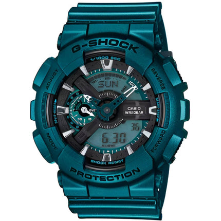 Casio Men's Watch - G-Shock Green and Black Ana-Digi Dial Resin Strap | GA-110NM-3A ,