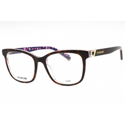 Moschino Love Women's Eyeglasses - Havana Plastic Rectangular Frame | MOL585 0086 00 ,