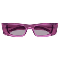 Saint Laurent Unisex Sunglasses - Pink Rectangular Shape Frame Violet Lens | SL553 003 ,