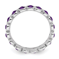 Sterling Silver Stackable Expressions February Swarovski Ring | QSK974 ,