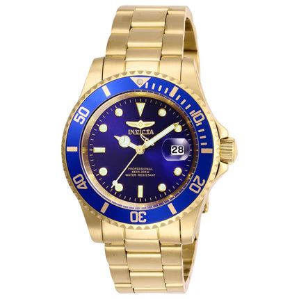 Invicta Men's Quartz Watch - Pro Diver Blue Dial Yellow Gold Bracelet | 26974 ,