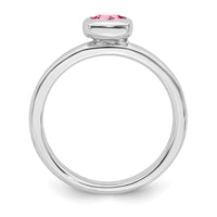 SS Stackable Expressions Cushion Cut Pink Tourmaline Ring | QSK455 ,