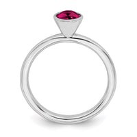 Sterling Silver Stackable Expressions High 5mm July Swarovski Ring | QSK967 ,