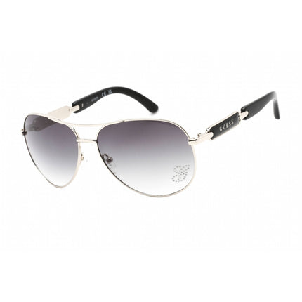 Guess Women's Sunglasses - Silver Metal Pilot Frame Gradient Smoke Lens | GU7295 Q87 ,