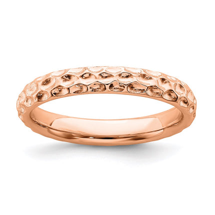 Sterling Silver Stackable Expressions Pink-plated Ring | QSK276 ,