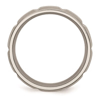 Titanium 6mm Grooved Satin and Polished Band | TB323 ,