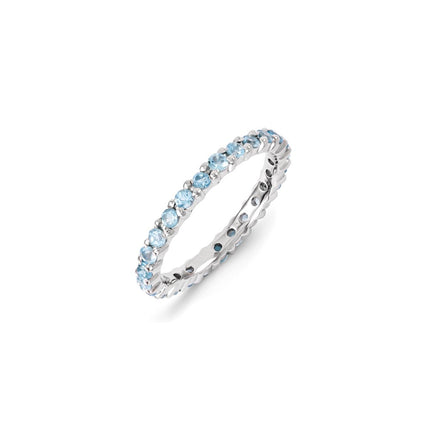 Sterling Silver Stackable Expressions Blue Topaz Ring | QSK1218 ,