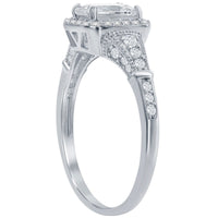 Classic Women's Emerald-Cut CZ Vintage Ring - W-2877 ,