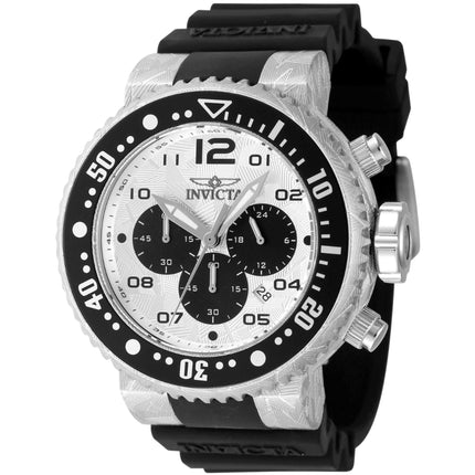 Invicta Men's Watch - Pro Diver Silver Tone and Black Dial Silicone Strap | 47198 ,