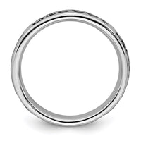 Sterling Silver Stackable Expressions Polished Enameled Sister Ring | QSK996 ,