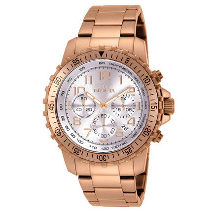 Invicta 11368 Men's Specialty Pilot Silver Dial Rose Gold Plated Stainless Steel Chronograph Watch ,