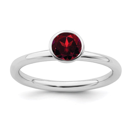 Sterling Silver Stackable Expressions High 5mm January Swarovski Ring | QSK961 ,