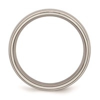 Titanium Ridged Edge 6mm Polished Band | TB23 ,