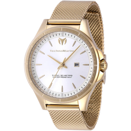 Technomarine Women's Watch - MoonSun Silver Tone Dial Yellow Gold Case | TM-822036 ,