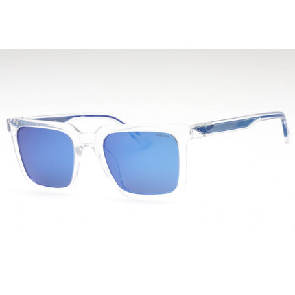 Police Men's Sunglasses - Clear Plastic Frame Smoke/Mirror Blue Lens | SPLF15 P79P ,