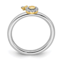 Sterling Silver Stackable Expressions Gold-Plated Venus Symbol Dia. Ring | QSK2168 ,