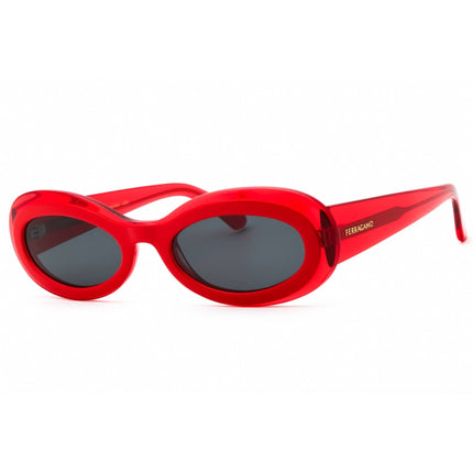 Salvatore Ferragamo Women's Sunglasses - Transparent Red/Red Oval Frame | SF2003S 613 ,